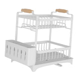 Maxbell Dish Drying Rack 2 Layer Dish Rack for Kitchen Counter Countertop Restaurant White