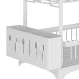 Maxbell Dish Drying Rack 2 Layer Dish Rack for Kitchen Counter Countertop Restaurant White