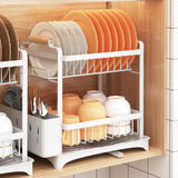 Maxbell Dish Drying Rack 2 Layer Dish Rack for Kitchen Counter Countertop Restaurant White