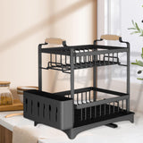 Maxbell Dish Drying Rack 2 Layer Dish Rack for Kitchen Counter Countertop Restaurant Black