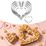 Maxbell 6Pcs Valentine's Heart Shaped Cookie Cutter Stainless Steel for Anniversary