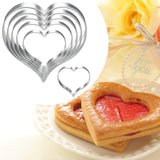 Maxbell 6Pcs Valentine's Heart Shaped Cookie Cutter Stainless Steel for Anniversary