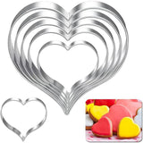 Maxbell 6Pcs Valentine's Heart Shaped Cookie Cutter Stainless Steel for Anniversary