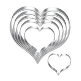 Maxbell 6Pcs Valentine's Heart Shaped Cookie Cutter Stainless Steel for Anniversary