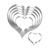 Maxbell 6Pcs Valentine's Heart Shaped Cookie Cutter Stainless Steel for Anniversary