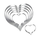 Maxbell 6Pcs Valentine's Heart Shaped Cookie Cutter Stainless Steel for Anniversary