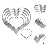 Maxbell 6Pcs Valentine's Heart Shaped Cookie Cutter Stainless Steel for Anniversary