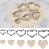 Maxbell 6Pcs Valentine's Heart Shaped Cookie Cutter Stainless Steel for Anniversary