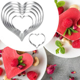 Maxbell 6Pcs Valentine's Heart Shaped Cookie Cutter Stainless Steel for Anniversary