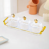 Maxbell Divided Serving Dishes Dried Fruit Tray with Lid for Cookies Dried Fruit Nut 3 Grid