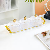 Maxbell Divided Serving Dishes Dried Fruit Tray with Lid for Cookies Dried Fruit Nut 3 Grid