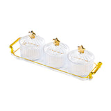 Maxbell Divided Serving Dishes Dried Fruit Tray with Lid for Cookies Dried Fruit Nut 3 Grid