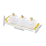 Maxbell Divided Serving Dishes Dried Fruit Tray with Lid for Cookies Dried Fruit Nut 3 Grid
