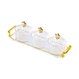 Maxbell Divided Serving Dishes Dried Fruit Tray with Lid for Cookies Dried Fruit Nut 3 Grid