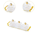 Maxbell Divided Serving Dishes Dried Fruit Tray with Lid for Cookies Dried Fruit Nut 3 Grid