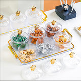 Maxbell Divided Serving Dishes Dried Fruit Tray with Lid for Cookies Dried Fruit Nut 3 Grid