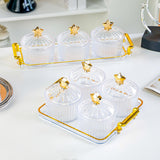 Maxbell Divided Serving Dishes Dried Fruit Tray with Lid for Cookies Dried Fruit Nut 3 Grid
