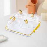 Maxbell Divided Serving Dishes Dried Fruit Tray with Lid for Cookies Dried Fruit Nut 4 Grid