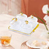 Maxbell Divided Serving Dishes Dried Fruit Tray with Lid for Cookies Dried Fruit Nut 4 Grid