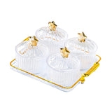 Maxbell Divided Serving Dishes Dried Fruit Tray with Lid for Cookies Dried Fruit Nut 4 Grid