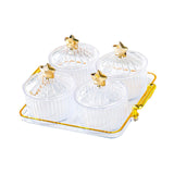 Maxbell Divided Serving Dishes Dried Fruit Tray with Lid for Cookies Dried Fruit Nut 4 Grid