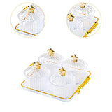 Maxbell Divided Serving Dishes Dried Fruit Tray with Lid for Cookies Dried Fruit Nut 4 Grid