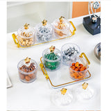 Maxbell Divided Serving Dishes Dried Fruit Tray with Lid for Cookies Dried Fruit Nut 4 Grid