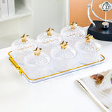 Maxbell Divided Serving Dishes Dried Fruit Tray with Lid for Cookies Dried Fruit Nut 6 Grid