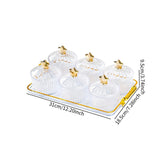 Maxbell Divided Serving Dishes Dried Fruit Tray with Lid for Cookies Dried Fruit Nut 6 Grid