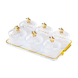 Maxbell Divided Serving Dishes Dried Fruit Tray with Lid for Cookies Dried Fruit Nut 6 Grid