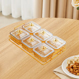 Maxbell Divided Serving Dishes Nut and Candy Serving Tray for Candy Appetizer Snacks 6 Grid Gold