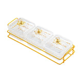 Maxbell Divided Serving Dishes Nut and Candy Serving Tray for Candy Appetizer Snacks 3 Grid Clear
