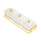 Maxbell Divided Serving Dishes Nut and Candy Serving Tray for Candy Appetizer Snacks 3 Grid Clear