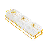 Maxbell Divided Serving Dishes Nut and Candy Serving Tray for Candy Appetizer Snacks 3 Grid Clear