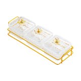 Maxbell Divided Serving Dishes Nut and Candy Serving Tray for Candy Appetizer Snacks 3 Grid Clear