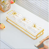 Maxbell Divided Serving Dishes Nut and Candy Serving Tray for Candy Appetizer Snacks 3 Grid Clear