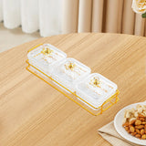 Maxbell Divided Serving Dishes Nut and Candy Serving Tray for Candy Appetizer Snacks 3 Grid Clear
