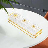 Maxbell Divided Serving Dishes Nut and Candy Serving Tray for Candy Appetizer Snacks 3 Grid Clear