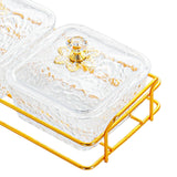 Maxbell Divided Serving Dishes Nut and Candy Serving Tray for Candy Appetizer Snacks 3 Grid Clear