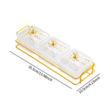 Maxbell Divided Serving Dishes Nut and Candy Serving Tray for Candy Appetizer Snacks 3 Grid Clear