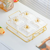 Maxbell Divided Serving Dishes Nut and Candy Serving Tray for Candy Appetizer Snacks 4 Grid Clear