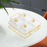 Maxbell Divided Serving Dishes Nut and Candy Serving Tray for Candy Appetizer Snacks 4 Grid Clear