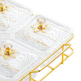 Maxbell Divided Serving Dishes Nut and Candy Serving Tray for Candy Appetizer Snacks 4 Grid Clear