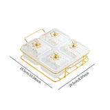 Maxbell Divided Serving Dishes Nut and Candy Serving Tray for Candy Appetizer Snacks 4 Grid Clear