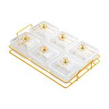 Maxbell Divided Serving Dishes Nut and Candy Serving Tray for Candy Appetizer Snacks 6 Grid Clear