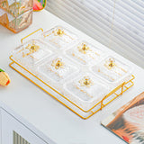 Maxbell Divided Serving Dishes Nut and Candy Serving Tray for Candy Appetizer Snacks 6 Grid Clear