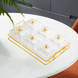Maxbell Divided Serving Dishes Nut and Candy Serving Tray for Candy Appetizer Snacks 6 Grid Clear