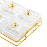 Maxbell Divided Serving Dishes Nut and Candy Serving Tray for Candy Appetizer Snacks 6 Grid Clear