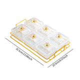 Maxbell Divided Serving Dishes Nut and Candy Serving Tray for Candy Appetizer Snacks 6 Grid Clear