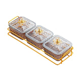 Maxbell Divided Serving Dishes Nut and Candy Serving Tray for Candy Appetizer Snacks 3 Grid Gray